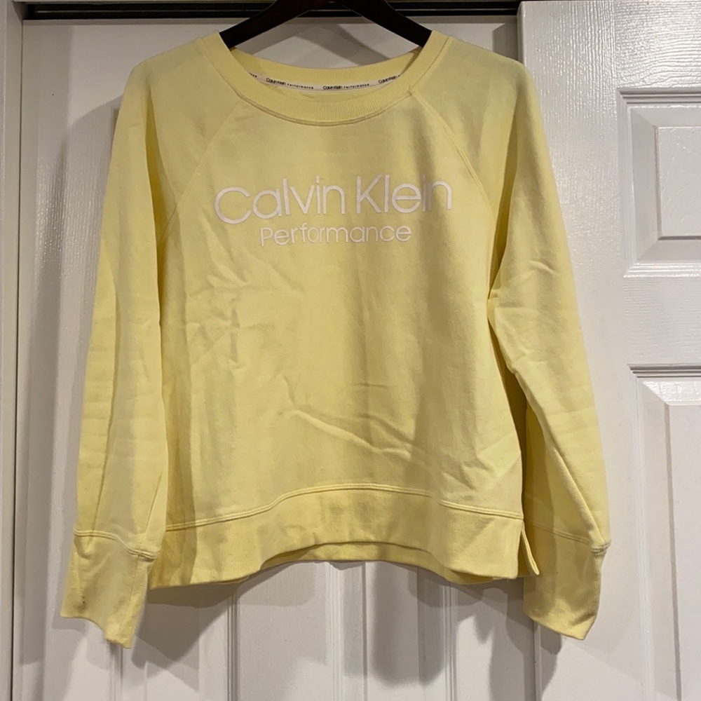 Yellow Calvin Klein Crew Neck, Size: Large